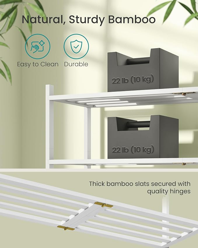 SONGMICS Bamboo Shoe Rack for Closet, Stackable Shoe Oragnizer - Image 4
