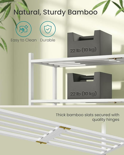 SONGMICS Bamboo Shoe Rack for Closet, Stackable Shoe Oragnizer - Image 4