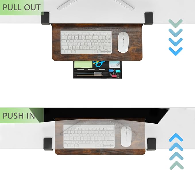 ETHU Keyboard Tray Under Desk, 19.7" X 11.81" Small Size Keyboard Drawer - Image 2