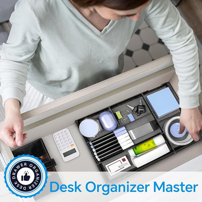 Desk Drawer Organizer, Office Drawer Divider Organizer Tray - Image 6