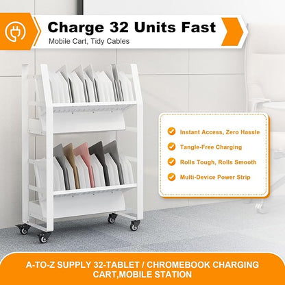 32 Device Mobile Charging Cart Universal Open Charging Station - Image 3