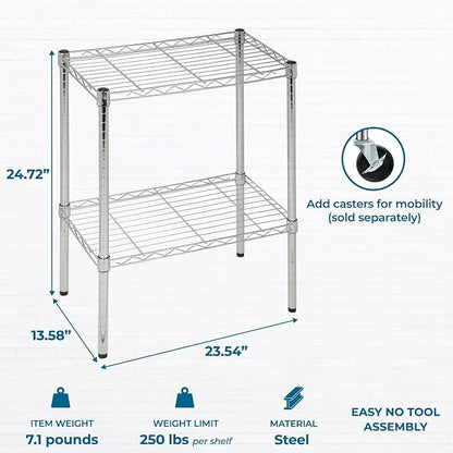 Honey-Can-Do 14x24x24 Shelving Unit CRM SHF-09374 Chrome, 500 lbs | 500 lb - Image 3