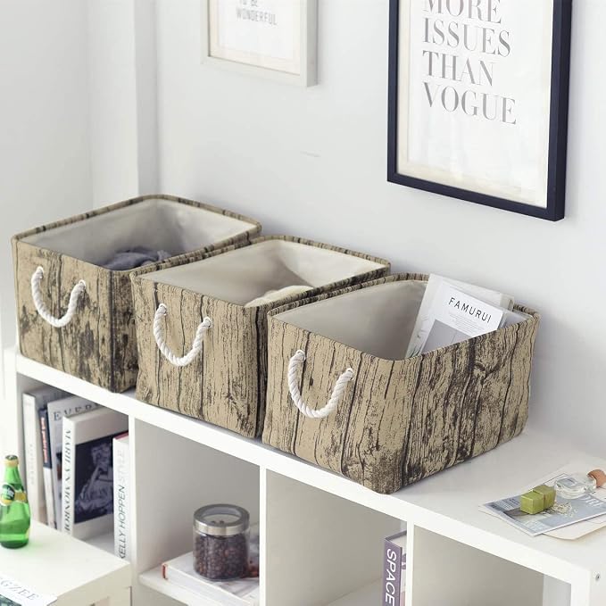 TcaFmac Fabric Storage Basket, Decorative Canvas Storage Bins Baskets - Image 4