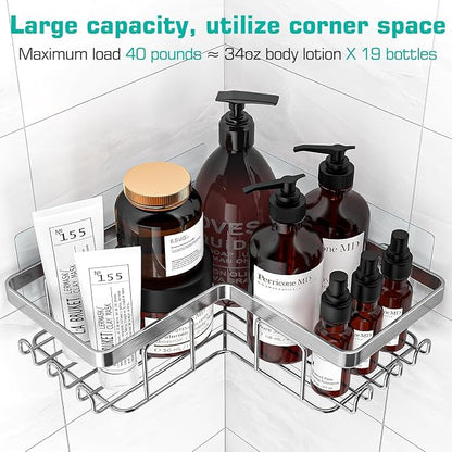 YASONIC Corner Adhesive Shower Caddy, - Image 2
