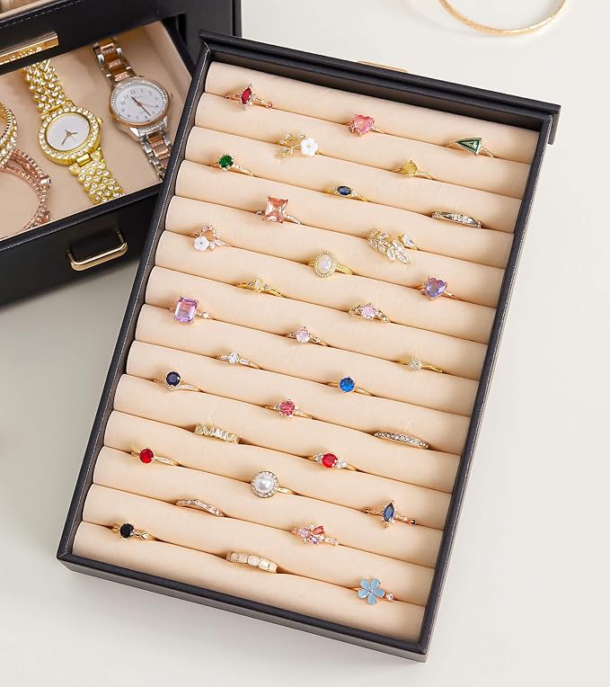 Homde Jewelry Organizer with Transparent Window Necklace Hooks Gift - Image 8