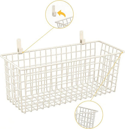 Kinlink 2 Sets White Extra Large Hanging Wall Basket - Image 3