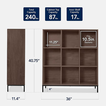 Best Choice Products 9-Cube Bookshelf, 3-Tier Wood Storage Bookcase W/Legs - Image 2