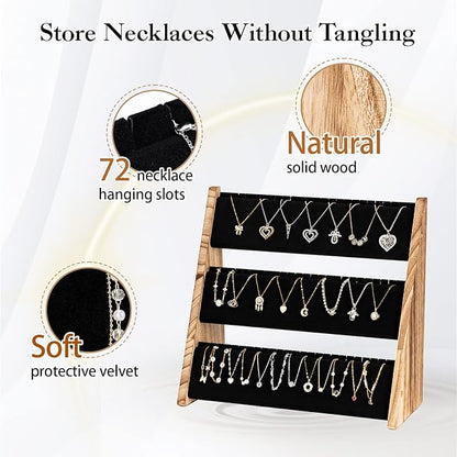 Necklace Holder, 3 Tier Necklace Organizer Stand - Image 3