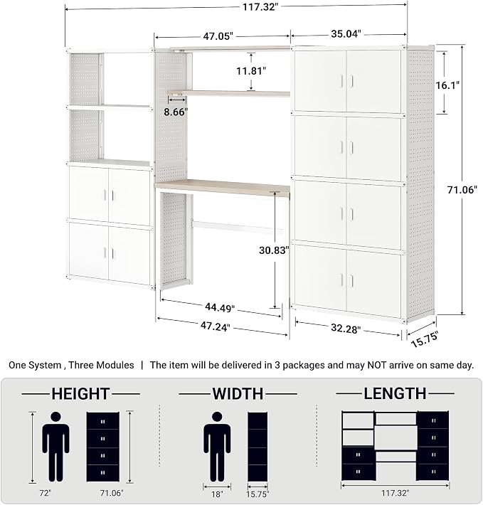 FLEXIMOUNTS 117" W Modular Garage Storage Cabinet - Image 2