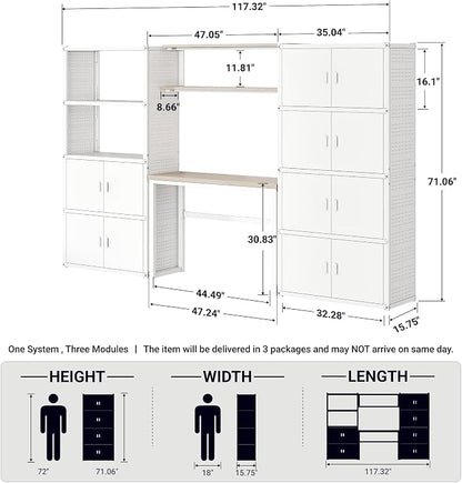 FLEXIMOUNTS 117" W Modular Garage Storage Cabinet - Image 2