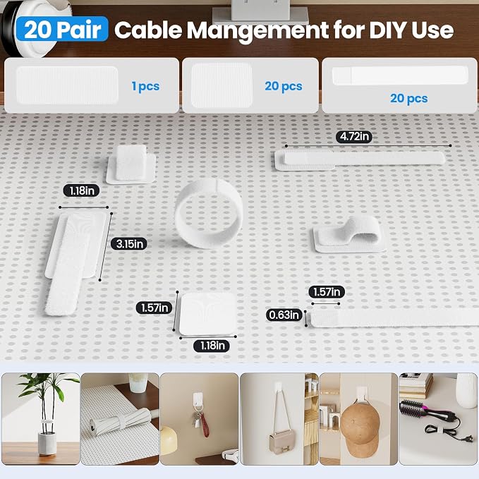 Cable Management Under Desk, 【Up to 15 Cord】【Enhanced Wire Holder】 Reusable - Image 6