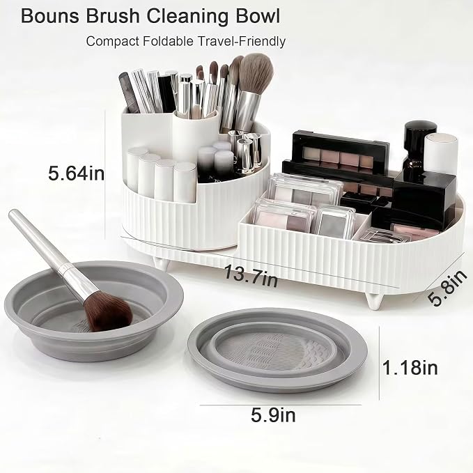 360 Rotating Makeup Organizer for Vanity Large Capacity Cosmetic Organizers - Image 5