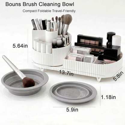 360 Rotating Makeup Organizer for Vanity Large Capacity Cosmetic Organizers - Image 5