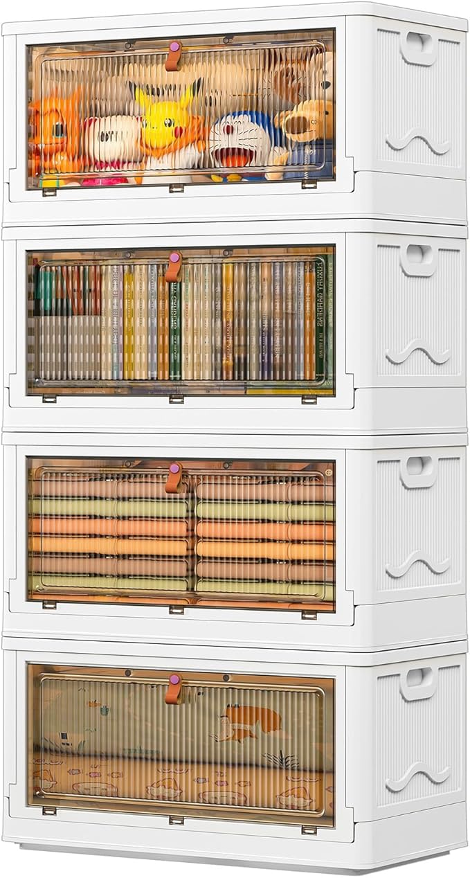 YFXCVSL 4 Tier Plastic Storage Bins by YFXCVSL