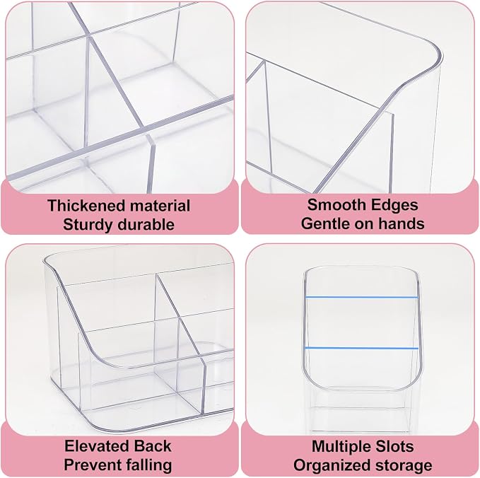 DASITON 3 Slots Makeup Brush Holder, Acrylic Make Up Brush Holder Organizer - Image 6
