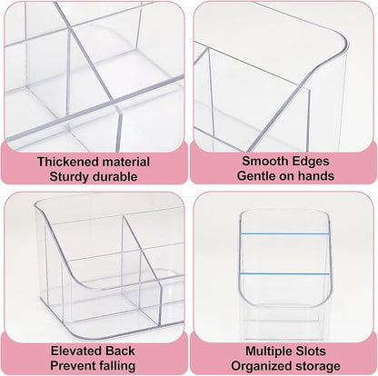 DASITON 3 Slots Makeup Brush Holder, Acrylic Make Up Brush Holder Organizer - Image 6