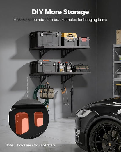 VEVOR 2-Pack Heavy Duty Garage Wall Shelving, 2 x 3 ft Steel Wall Mounted - Image 7