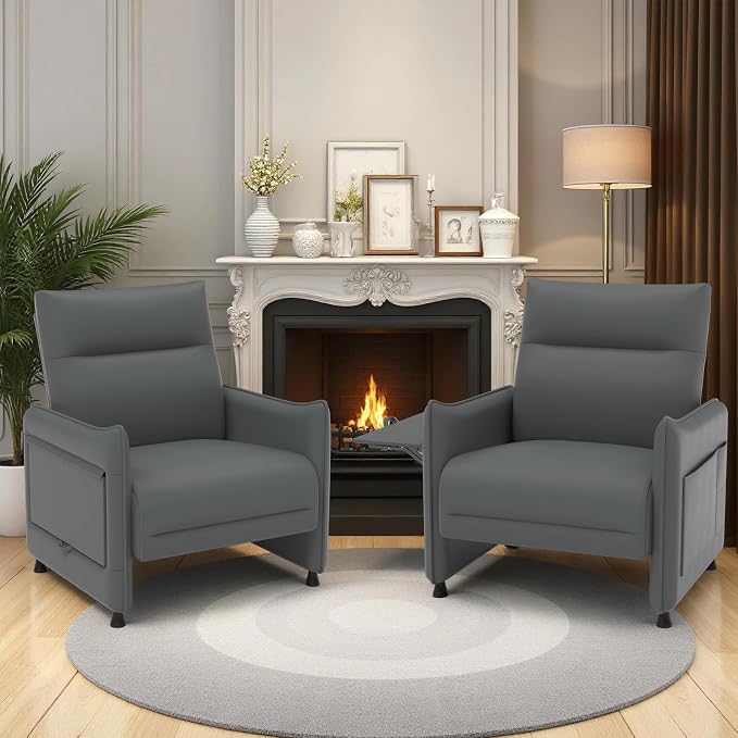 Upholstered Accent Sofa, Modern Faux Leather Chair - Image 8