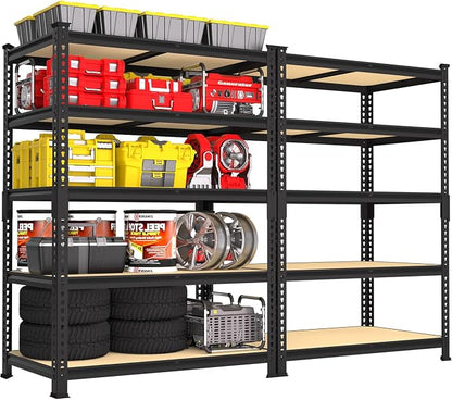 PrimeZone 5-Tier Garage Storage Shelves, Adjustable Metal Shelving, Heavy-Duty by PrimeZone