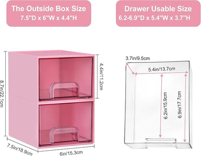 Vtopmart 4Pack Small Stackable Storage Drawers, Bathroom Makeup Organizer - Image 2