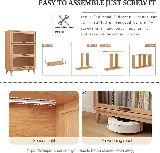 3-Shelf solid wood book case - Image 6