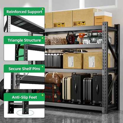 3000LBS Heavy Duty Storage Shelves, 4-Tier Adjustable Garage Organization - Image 6
