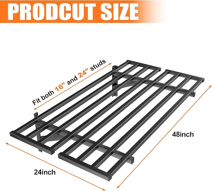 TORACK 2-Pack Heavy-Duty Garage Wall Shelves, 2 ft x 4 ft Floating Wall-Mounted - Image 3