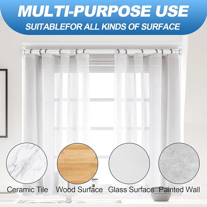 CorkLatta White Shower Curtain Rod 31 to 104 Inch, 1 Inch Diameter Adjustable - Image 5