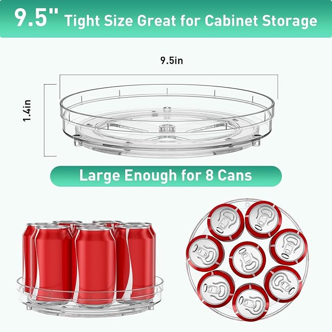 Optish 3 Pack 9.5" Lazy Susan Organizer, Lazy Susan Turntable - Image 3