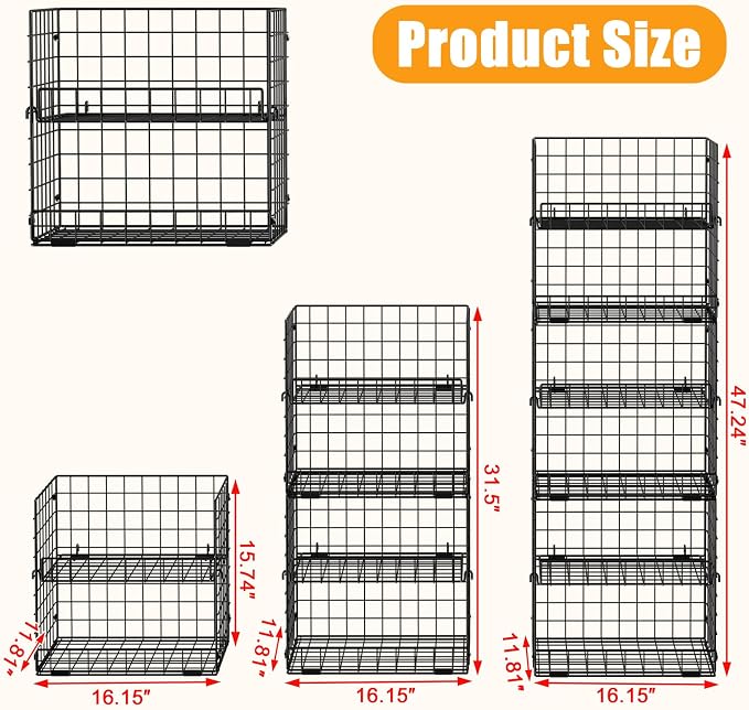 JKsmart 6-Tier XXL Stackable Wire Basket, Snack Organizer - Image 4