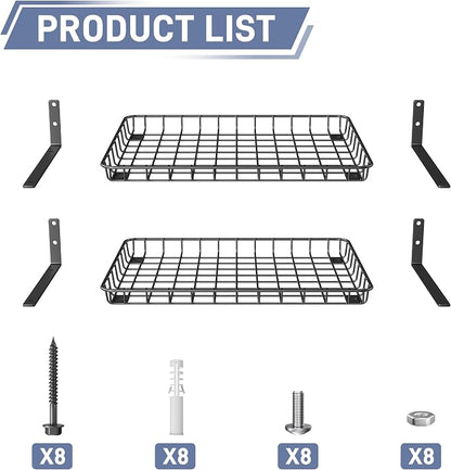 WALMANN Garage 12x18 inch Wall Shelf, Wall-Mounted Storage Shelves - Image 4