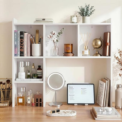 OOOK 35.5" L Dorm Desk Hutch White, Desktop Bookshelf - Image 9