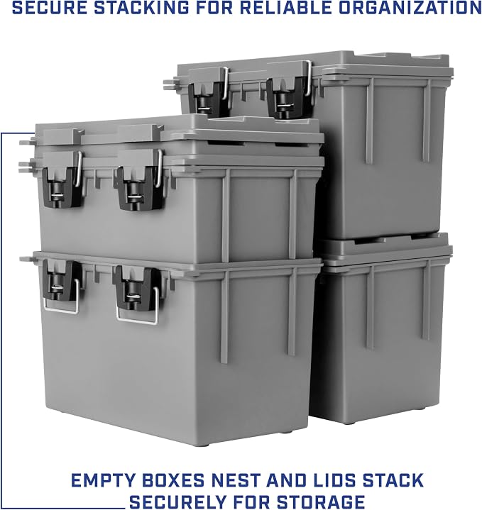 Sheffield XL Ammo Box Made in USA, Stackable Lockable Ammo Storage Box | 4 Pack - Image 8