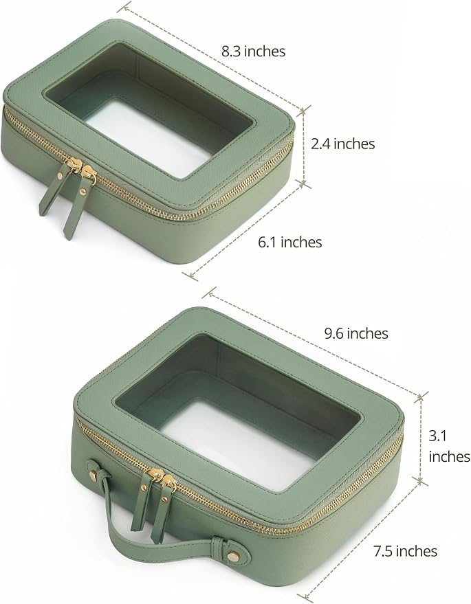 Popvibe Clear Makeup Bag Travel Cosmetic Case Transparent Toiletry Bag - Image 2