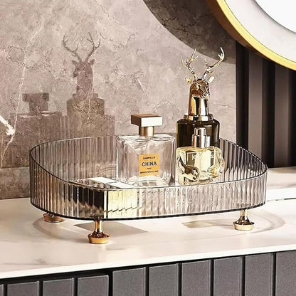 Makeup Perfume Organizer, Vanity Tray, Cosmetic Skincare Tray, Countertop by DEAMACE