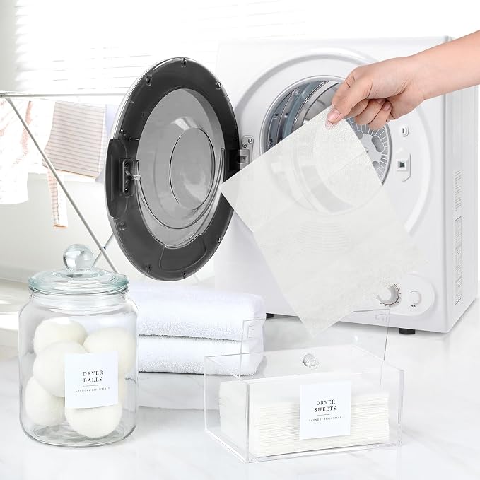 Glass Jars and Dryer Sheet Holder, Dispenser Set - Image 6