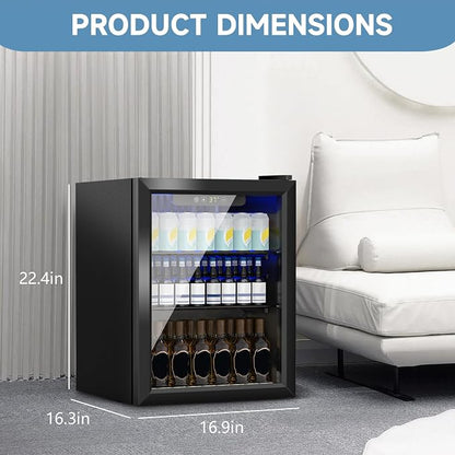 1.6 Cu.Ft Mini Fridge for 70 Cans, Small Beverage Refrigerator - Image 3