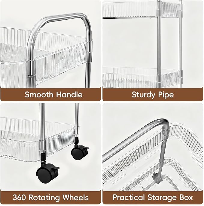 STARLATTA 3 Tier Rolling Cart - Image 4