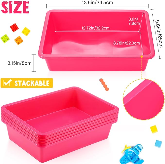 Hoteam 10 Pcs Flat Storage Organizer Tray Bin Paper Tray - Image 3
