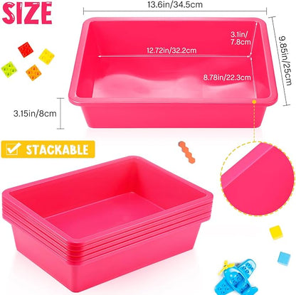 Hoteam 10 Pcs Flat Storage Organizer Tray Bin Paper Tray - Image 3