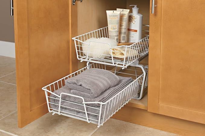ClosetMaid 11 in. Pull Out Cabinet Organizer, 2 Tier, Heavy Duty, Slide Out - Image 6