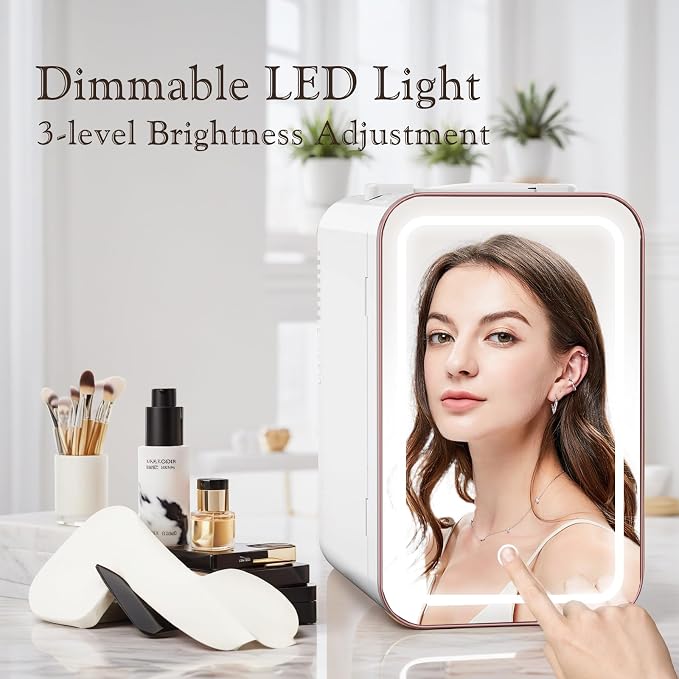 Mini Fridge for Bedroom, 6L/10 Can Skincare Fridge - Image 2