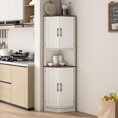 Tall Corner Cabinet, 64.7" Corner Storage Cabinet - Image 4