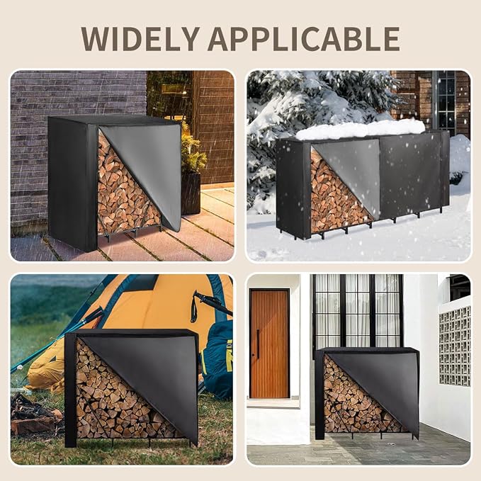 Vailge Firewood Rack Cover 4FT, Waterproof Firewood Rack Outdoor Cover - Image 7
