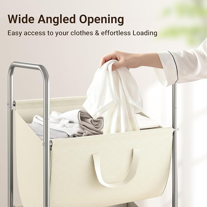 ELYKEN 120L Vertical Rolling Laundry Hamper - Image 4