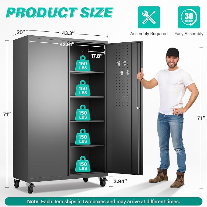 Wide & Deep Metal Storage Cabinet - Image 3