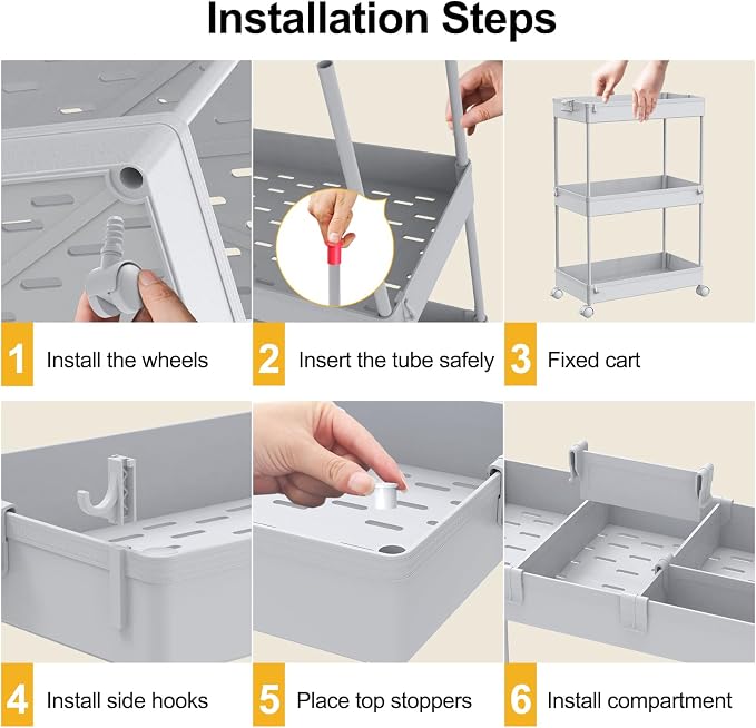 SPACELEAD 4 Tier Rolling Cart - Image 7