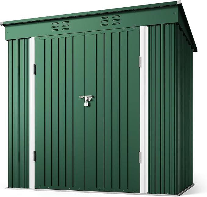 Gizoon 8' x 6' Outdoor Storage Shed, Lockable Doors and Ventilation - Image 9