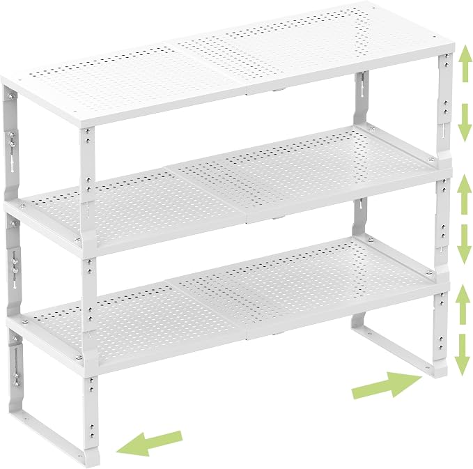 Heavy-Duty Adjustable Metal Shelf Organizer by Unknown