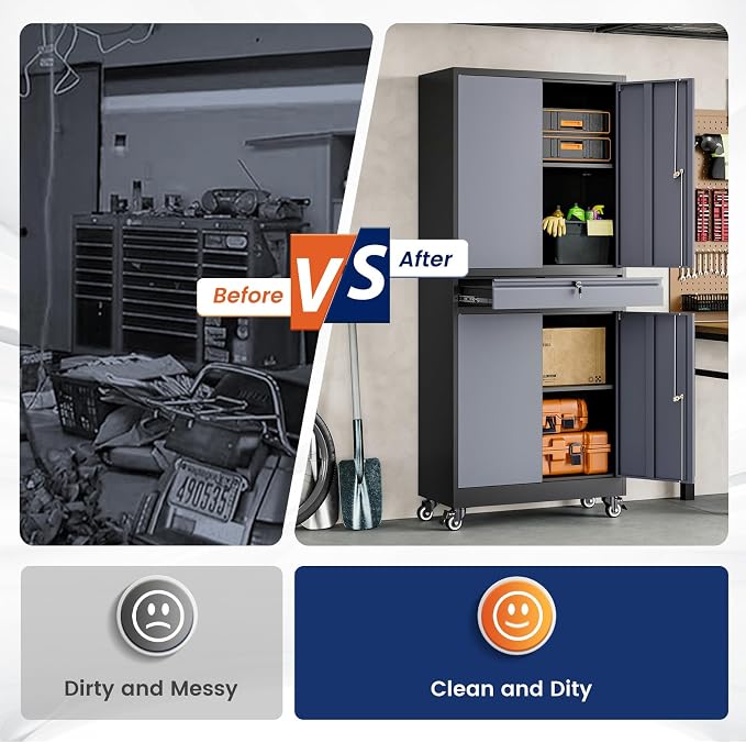 Yizosh Metal Garage Storage Cabinet - Image 7